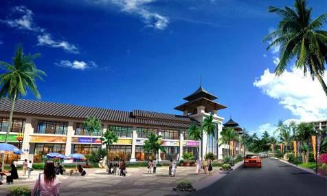 溫泉中心風情商業(yè)街旅游規(guī)劃效果圖